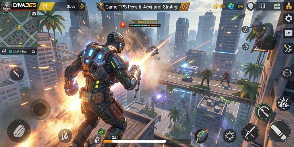 Gameplay CINA365 yang seru dan menegangkan dalam aksi TPS.