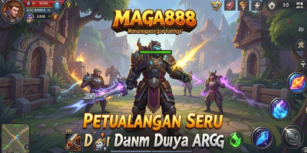 Menampilkan aksi pertarungan seru dalam dunia MAGA888.