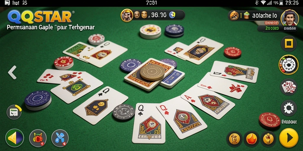 Tampilan gameplay Gaple yang seru dan menarik di QQSTAR.