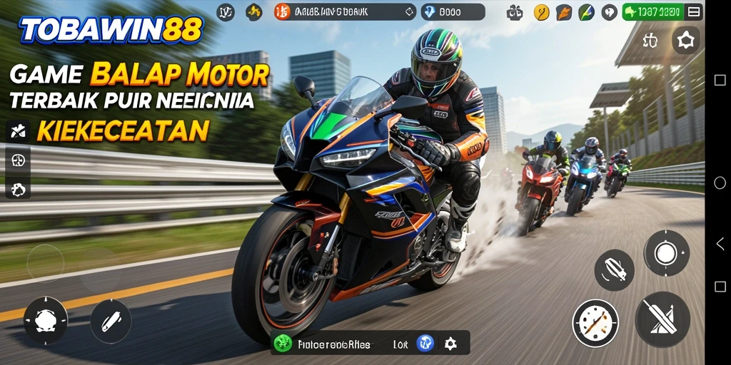 Gameplay seru dan menegangkan di TOBAWIN88 dengan balapan motor yang cepat.
