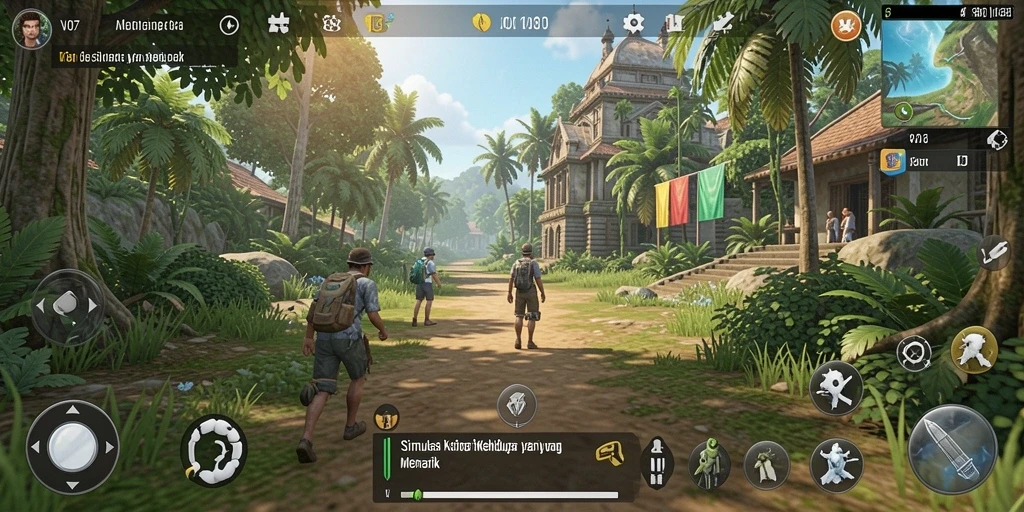 Tampilan menarik dari gameplay <strong>V07</strong> yang penuh warna dan interaktif.
